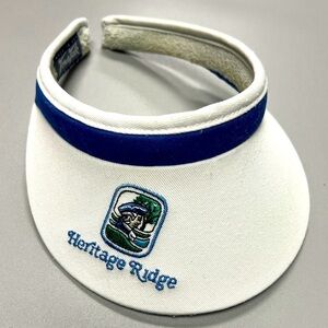 Town Talk Embroidered Golf Visor  White Blue Stripe Made in USA Heritage Ridge